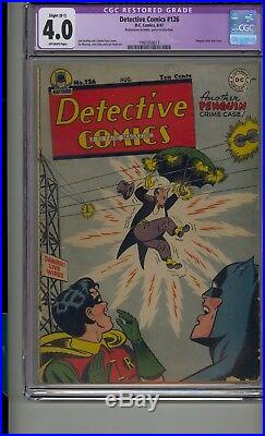 Detective Comics #126 Cgc 4.0 Restored Golden Age Batman Robin Penguin Cover