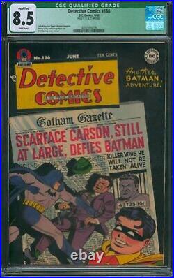 Detective Comics #136? CGC 8.5 Qualified? Golden Age Batman DC Comic 1948