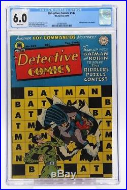 Detective Comics #142 CGC 6.0 Golden Age Batman Second Appearance of The Riddler