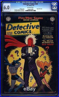 Detective Comics 168 CGC 6.0 Golden Age Key DC Comic Origin of Joker L@@K IGKC