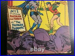 Detective Comics #182 Batman & robin -pow-wow smith puppets Golden Age 1952