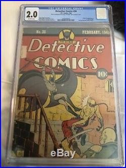 Detective Comics 36 Cgc 2.0 DC 1940 1st Hugo Strange Golden Age Batman