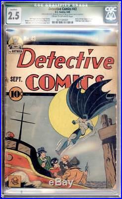 Detective Comics # 43 Classic Batman Cover! CGC 2.5 scarce Golden Age book