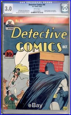Detective Comics # 44 Classic Batman Cover! CGC 3.0 scarce Golden Age book