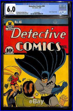 Detective Comics # 46 Dec 1940 Batman CGC 6.0 Golden Age & One of the Best Cover