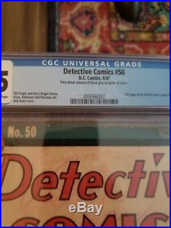 Detective Comics 50! 1941 D. C. Golden Age Key Comic CGC 3.5 Blue Label