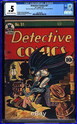 Detective Comics 51 Batman Iconic Cover Bondage CGC. 5 from May 1941 Golden Age