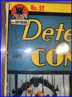Detective Comics 52 Not Cgc, Pgx 6.0 Golden Age Long Eared Batman Cover Bob Kane