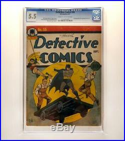 Detective Comics #55 CGC 5.5 1941 Unrestored Golden Age Batman Star Spangled 1