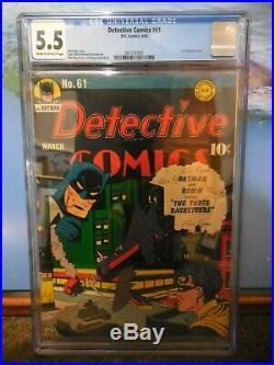 Detective Comics #61 Cgc 5.5 First Batplane Cover Classic Golden Age Batman