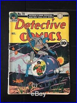 Detective Comics #70 Good Minus (1.8) GD- Golden Age DC 1942 Batman Scarce