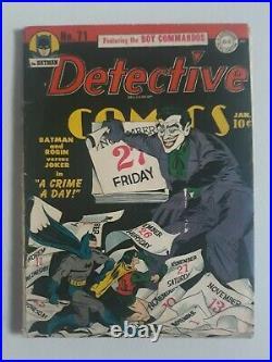 Detective Comics 72 Joker Cover and Story 1942 Golden Age Batman