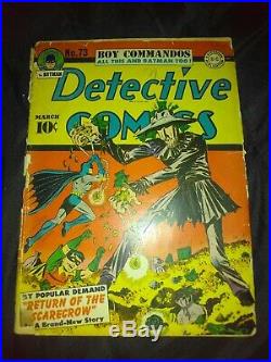 Detective Comics #73 Batman/Robin Only Golden Age Scarecrow Cover Complete 1943