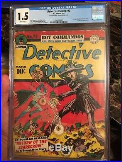 Detective Comics #73 CGC 1.5 (Batman/Robin) Only Golden Age Scarecrow Cover