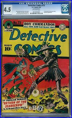Detective Comics #73 CGC 4.5 (OW) 1st and Only Golden Age Scarecrow Cover