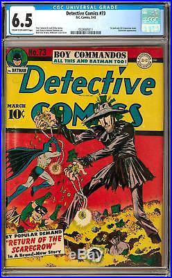 Detective Comics #73 CGC 6.5 (C-OW) 1st & Only Golden Age Scarecrow Cover