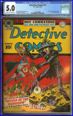 Detective Comics #73 Cgc 5.0 Cr/ow Pages // 1st/only Golden Age Scarecrow Cover