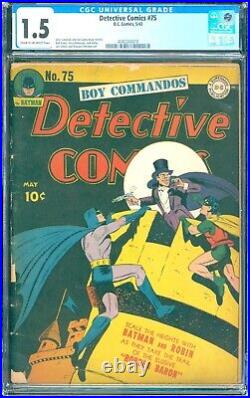 Detective Comics #75 (1943) CGC 1.5 - Bob Kane, Jerry Robinson, & Jack Kirby