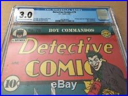 Detective Comics #76 CGC 3.0 Classic Golden Age Joker Poison Cover DC Comics