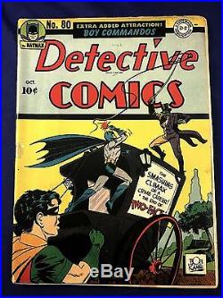 Detective Comics #80 (1943 DC) Batman Two-Face appearance Golden Age NO RESERVE