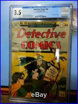 Detective Comics #80 Cgc 3.5 Great Golden Age Batman Two Face Cover And Story