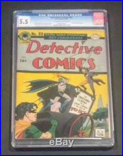 Detective Comics #80 DC Comics CGC 5.5 OWithW Two Face Cover Golden Age Bob Kane