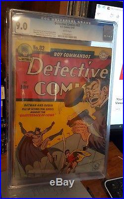Detective Comics # 82 Dec 194 Batman CGC 9.0 Golden Age Super Bowl Football
