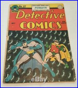 Detective Comics 87 GD/VG 3.0 Penguin story Golden Age 1944 Robin 75 yr old comi