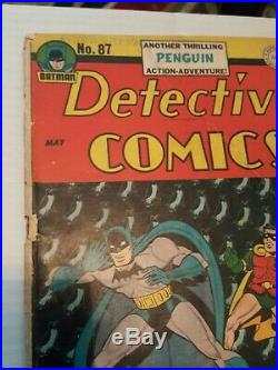 Detective Comics 87 GD/VG 3.0 Penguin story Golden Age 1944 Robin 75 yr old comi