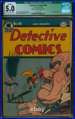 Detective Comics #88? CGC 5.0 Qualified? Agent Axis Golden Age Batman DC 1944