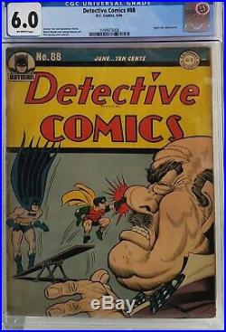 Detective Comics #88 Cgc 6.0 Batman 10 Cent Golden Age