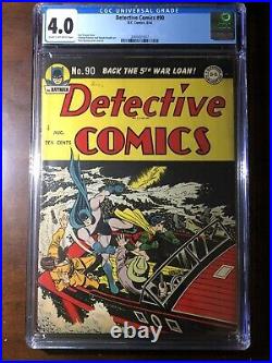 Detective Comics #90 (1944) Batman! Robin! CGC 4.0 Golden Age