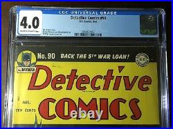 Detective Comics #90 (1944) Batman! Robin! CGC 4.0 Golden Age