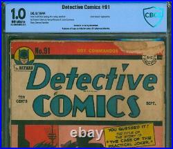 Detective Comics #91? CBCS 1.0? Joker Cover! Golden Age Batman DC Comic 1944