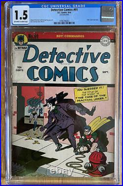 Detective Comics #91 CGC 1.5 DC Comics Golden Age Joker
