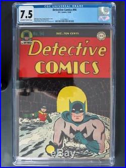 Detective Comics #94 CGC 7.5 VF- DC 1944 Batman & Robin Golden Age