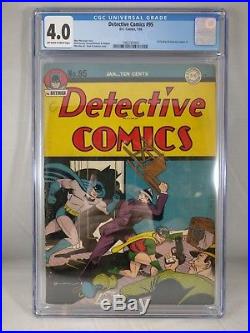 Detective Comics #95 CGC 4.0 1945 Big All-American Comics #1 Ad. Golden Age