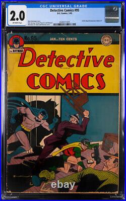 Detective Comics 95 The Blaze (Batman, Robin) Golden Age! 1945! CGC 2.0 Rare