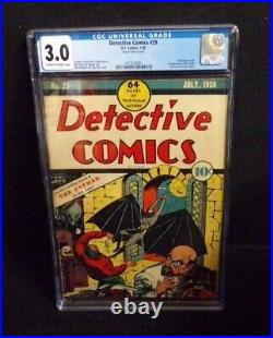 Detective Comics Batman #29 DC Comics Golden Age 1st Dr Death Cgc Graded 3.0