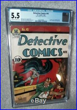 Detective comics 45 CGC 5.5 Batman golden age 1st Joker appearance 1940 bondage
