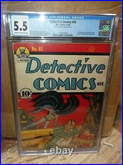Detective comics 45 CGC 5.5 Batman golden age 1st Joker appearance 1940 bondage