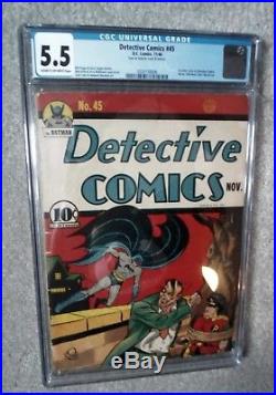 Detective comics 45 CGC 5. Batman golden age 1st Joker appearance 1940 bondage