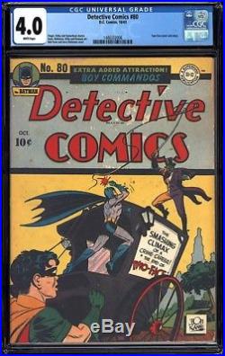 Detective comics 80 cgc 4.0 batman golden age early two face cover rare