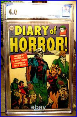 Diary Of Horror #1 Cgc 4.0 Golden Age Classic Horror Comic Book! 1952