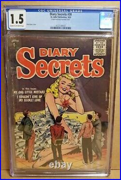 Diary Secrets #30 Cgc 1.5 Classic Matt Baker Gga Cover 1955 Rare St. John