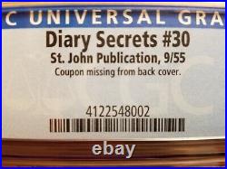 Diary Secrets #30 Cgc 1.5 Classic Matt Baker Gga Cover 1955 Rare St. John