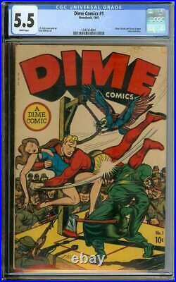 Dime Comics #1 Cgc 5.5 White Pages // Golden Age L. B. Cole Cover Art