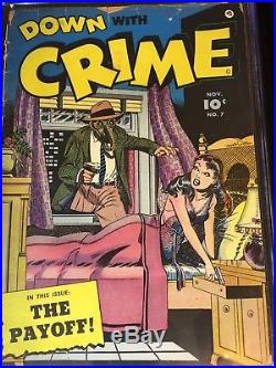 Down with Crime #7 (CGC 2.0) Fawcett Publications (golden age) Scarce Good Girl