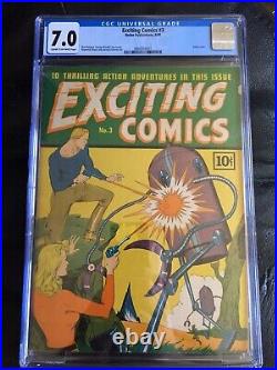 EXCITING COMICS #3 CGC FN/VF 7.0 CM-OW classic robot cover