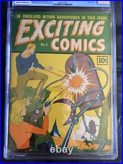 EXCITING COMICS #3 CGC FN/VF 7.0 CM-OW classic robot cover